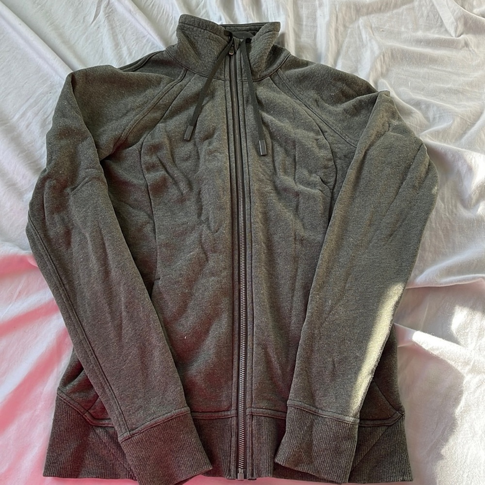 Army green Lululemon zip up hoddie